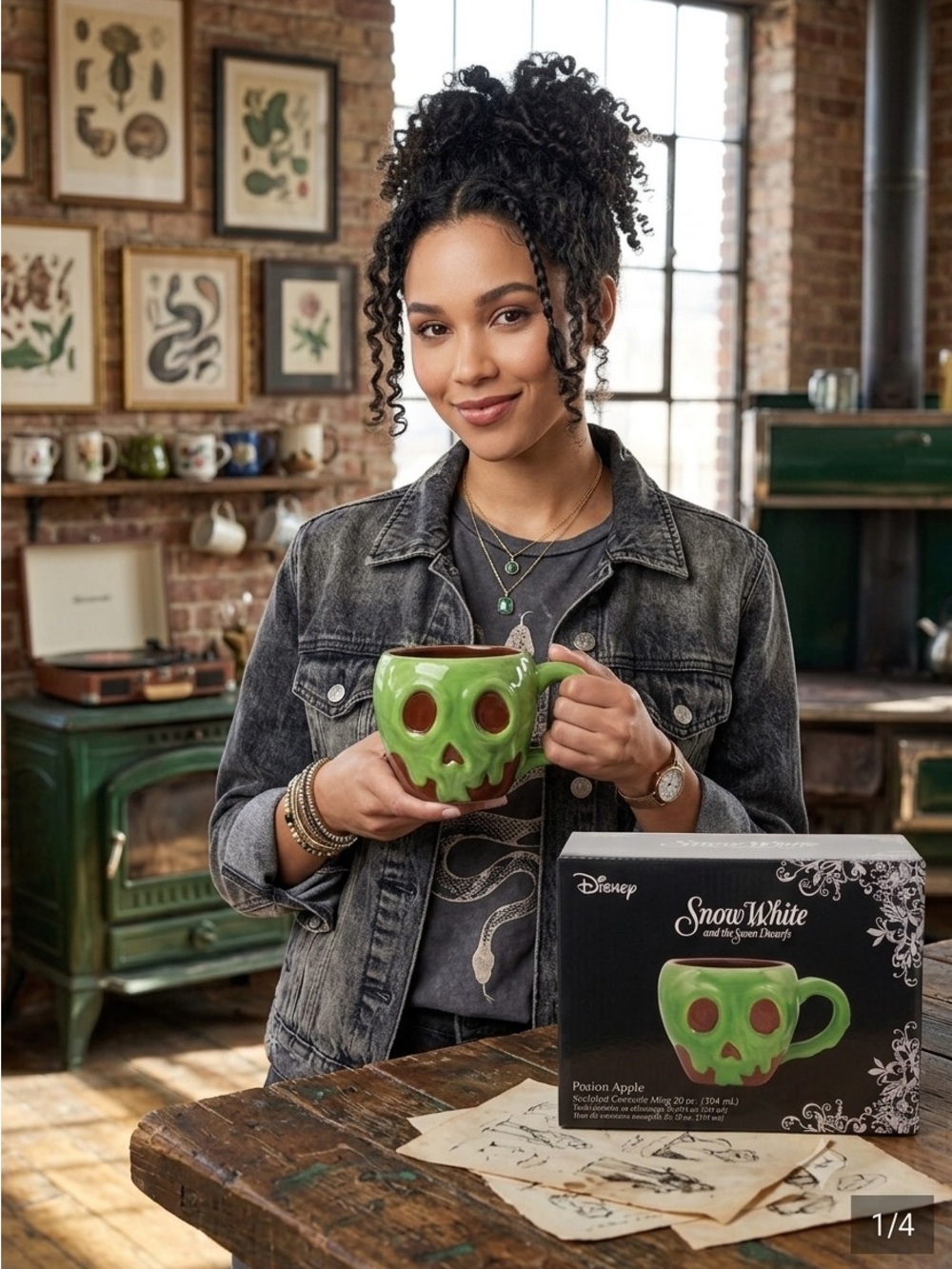 Disney Snow White Poison Apple Sculpted Mug - Green & Red